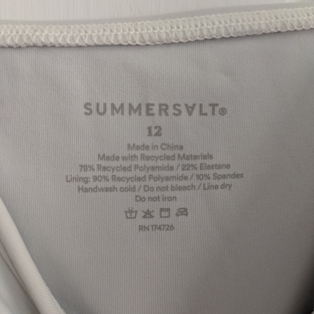 Summersalt Seascape Sweetheart One Piece In White And Black Size 12 Classic - Picture 6 of 9